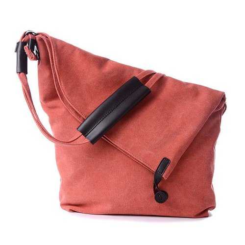 Women Canvas Bags Casual Black Buttom Shoulder Bags Crossbody Bags