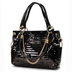Women Luxury Paillette Patent Leather Handbag Casual Large Crossbody Shoulder Bag
