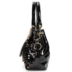 Women Luxury Paillette Patent Leather Handbag Casual Large Crossbody Shoulder Bag