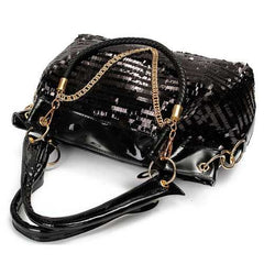 Women Luxury Paillette Patent Leather Handbag Casual Large Crossbody Shoulder Bag