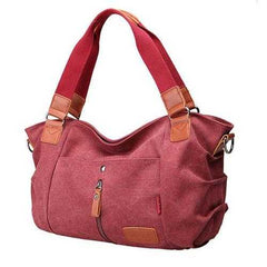 Women Canvas Handbags Casual Shoulder Bags Contrast Color Crossbody Bags