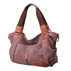 Women Canvas Handbags Casual Shoulder Bags Contrast Color Crossbody Bags