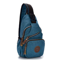 Women Men Canvas Sports Chest Bags Retro Shoulder Bags Outdoor Travel Bags