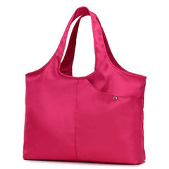 Women Nylon Handbag Solid Tote Bag Multi Pocket Shopping Bag