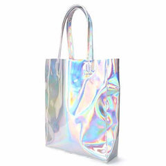 Women Silver Tote Bags Casual Shoulder Bags Capacity Shopping Bags