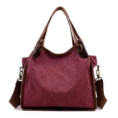 Women Vintage Canvas Tote Bags Ladies Casual Shoulder Bags Crossbody Bags Capacity Shopping Bags
