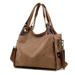 Women Vintage Canvas Tote Bags Ladies Casual Shoulder Bags Crossbody Bags Capacity Shopping Bags