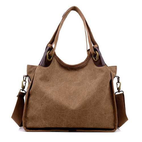 Women Vintage Canvas Tote Bags Ladies Casual Shoulder Bags Crossbody Bags Capacity Shopping Bags