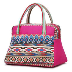 Women Canvas Flower Lunch Handbags Bohemia Style Tote Bags Shopping Bags