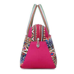 Women Canvas Flower Lunch Handbags Bohemia Style Tote Bags Shopping Bags