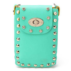 Women Chain Rivet Shoulder Bags Lock 6.5 Inch Phone Bags Case Crossbody Bags
