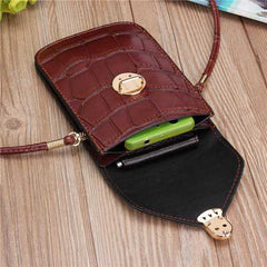 Women Crocodile Shoulder Bags Girls Mini Wallet Functional 6.5 Inch Phone Case For Iphone Xiaomi