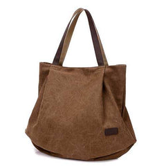 Women Canvas Tote Bags Casual Simple Shoulder Bags Capacity Shopping Bags