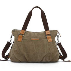 Women Retro Canvas Tote Handbags Casual Shoulder Bags Capacity Shopping Crossbody Bags