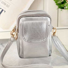 Women Men Retro Front Zipper Pocket Shoulder Bags Vintage Crossbody Bags Waist Bags 5.5'' Phone Bags