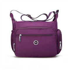 Women Nylon Multi Zipper Interlayer Pockets Shoulder Bags Light Waterproof Crossbody Messenger Bags