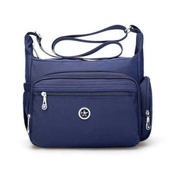 Women Nylon Multi Zipper Interlayer Pockets Shoulder Bags Light Waterproof Crossbody Messenger Bags