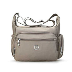 Women Nylon Multi Zipper Interlayer Pockets Shoulder Bags Light Waterproof Crossbody Messenger Bags