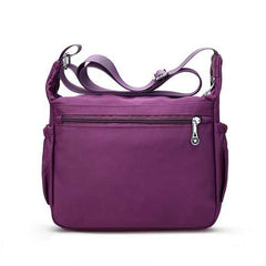 Women Nylon Multilayer Zipper Pockets Shoulder Bags Light Crossbody Bags Messenger Bags