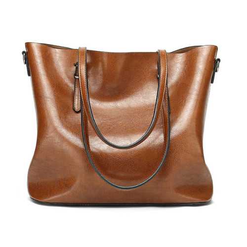 Women Oil Leather Tote Handbag Vintage Shoulder Bag