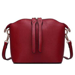 Women Vintage Shell shape Cowhide Casual Crossbody Bag