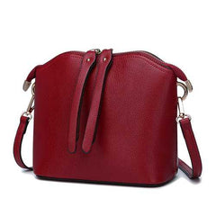 Women Vintage Shell shape Cowhide Casual Crossbody Bag