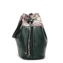 Women Serpentine Pattern Bucket Bags Tassel Chain Shoulder Bags Crossbody Bags
