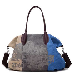Vintage Large Capacity Women Canvas Casual Hobos Bag Ladies Crossbody Bags Ruched Solid Handbag