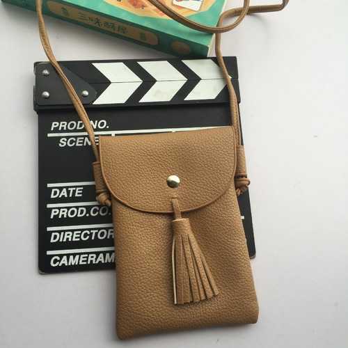 Tassel Portable PU Leather Phone Bag Shoulder Bags Crossbody Bags