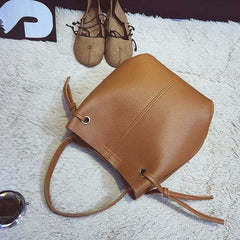 Two Piece Women PU Leather Tote Handbag Crossbody Bag