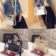 Transparent Gelly Crystal Bag Celeb Tote Sand Beach Bag Shoulder Handbag