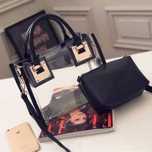 Transparent Gelly Crystal Bag Celeb Tote Sand Beach Bag Shoulder Handbag