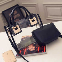 Transparent Gelly Crystal Bag Celeb Tote Sand Beach Bag Shoulder Handbag