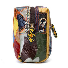 Women Contrast Color Patchwork Shoulder Bags Folk Custom Stitching Crossbody Bags