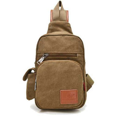 Women Retro Canvas Chest Bags Men Casual Shoulder Bags Crossbody Bags