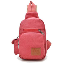 Women Retro Canvas Chest Bags Men Casual Shoulder Bags Crossbody Bags
