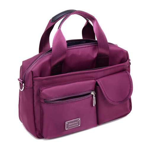 Women Nylon Multi Zipper Pockets Tote Handbags Casual Shoulder Bags Waterproof Crossbody Bags