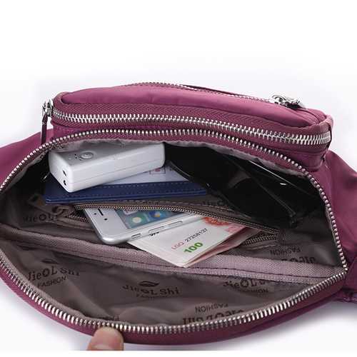 Women Nylon Waterproof Large Capacity Outdoor Sport  Waist Bag Crossbody Bag