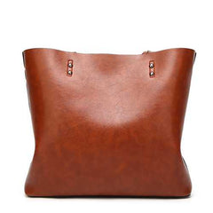 Women Oil Leather Tote Handbags Vintage Shoulder Bags