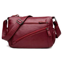 Ekphero Women Vintage PU Leather Shoulder Bags Front Pockets Crossbody Bags Messenger Bags