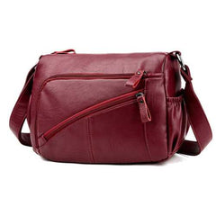 Ekphero Women Vintage PU Leather Shoulder Bags Front Pockets Crossbody Bags Messenger Bags