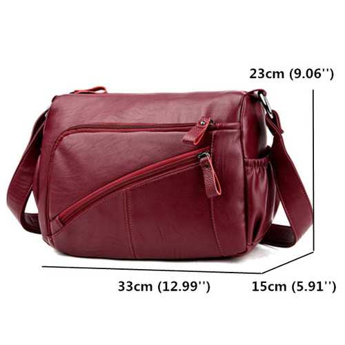 Ekphero Women Vintage PU Leather Shoulder Bags Front Pockets Crossbody Bags Messenger Bags