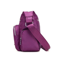 Multilayer Zipper Pockets Nylon Shoulder Bags Outdoor Sports Waterproof Crossbody Bags Messenger Bag