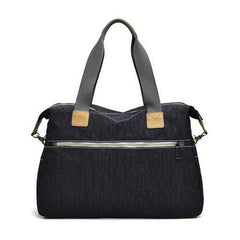 Women Vintage Nylon Tote Handbags Front Pockets Shoulder Bags Capacity Crossbody Bags