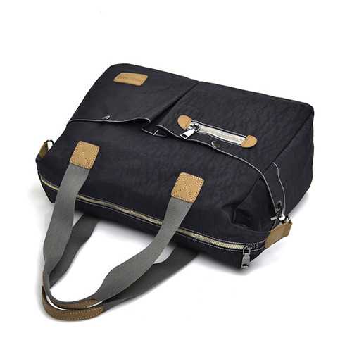 Women Vintage Nylon Tote Handbags Front Pockets Shoulder Bags Capacity Crossbody Bags