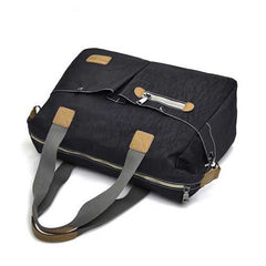 Women Vintage Nylon Tote Handbags Front Pockets Shoulder Bags Capacity Crossbody Bags