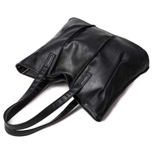 Women PU Leather Tote Handbags Simple Shoulder Bags