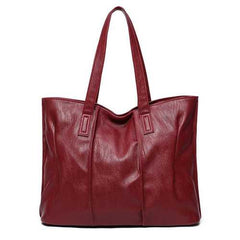 Women PU Leather Tote Handbags Simple Shoulder Bags