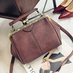 Women Vintage Hasp Bucket Bags PU Leather Shoulder Bag  Crossbody Bag