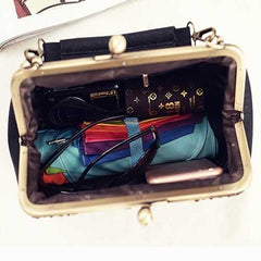 Women Vintage Hasp Bucket Bags PU Leather Shoulder Bag  Crossbody Bag